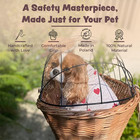 Natural Wicker Dog Bike Basket - 100  Organic Rattan Pet Carrier With Protective