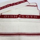 2 Vintage Waffle Cotton Blend Red-white Dish Clothes Nos Granny Core Nos
