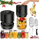 Electric Mason Jar Vacuum Sealer Kit For Wide   Regular Mason Genie Jar Black Us
