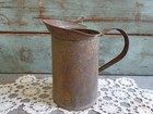 Antique Primitive Tin Metal Pitcher Vintage Farmhouse Decor Rustic Barn Wedding