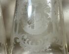 Pair Large Antique Nautical Sailboat Cut Glass Crystal Liquor Decanter Bottles