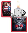 Zippo 46696   Uncle Sam Skull Design  Red Matte Finish Lighter  New