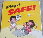 Original Santa Fe Railroad Poster Play It Safe W Chico