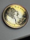 1972 Canada Silver Dollar Unc 50  Silver Stunning Yellow   Red Rim Toning
