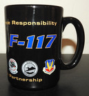 F-117 Stealth Fighter Black Ceramic Picture Graphic Coffee Mug Badges All Around