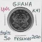 Ghana 50 Pesewas 2020 K41 Eagles   Native Female  Royal Canadian Mint New Date