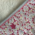 Petit Bateau Baby Girl Hooed Towel Ivory Terry  Pink Floral   Grey  wt  Trim Nwt