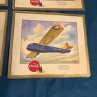Four  1943 Coca Cola Wwii Airplane Litho Cardboard Ads William Heaslip 15   x 13   
