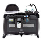 Pamo Babe 4 In 1 Portable Baby Crib Deluxe Nursery Center Foldable Travel Grey