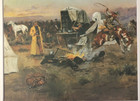 Charles M Russell  bronc In The Cow Camp  11 X 14 Matted Western Print