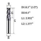 New 1 2  4 Flute Variable Helix Carbide End Mill 3  Overall Length- Tialn Usa