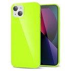 For Iphone Phone Case Liquid Silicone  Cute Girly Thin Ultra 13 Mini Neon Green