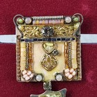 Ayala Bar Brooch Pin W  Dangle Beads Pearls Rhinestones Metal Stones  2 5 X 1 