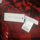 New York   Co Red Black Plaid Houndstooth Chevron Scarf Shawl Style 7838 Nwt
