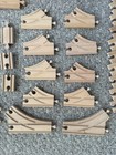 Brio Type Wooden Railway Lot Of 45 Train Tracks Straight Curve Ascending Switch 