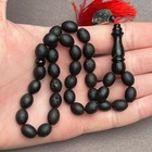 Baltic Amber Islamic Black Misbaha Rosary 33 Prayer Beads 8 5x10 4mm 17 6g