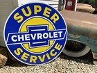 Antique Vintage Old Style Chevy Super Service 41    Sign 