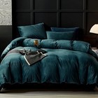  Peacock Blue Velvet Duvet Cover Queen Size Flannel Duvet Cover Bedding Sets  