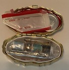 Vintage Mini Sewing Kit Hinged Container W contents Great Travel Kit Pill Box