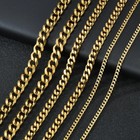 3 5 7 9 11mm Men Gold Plated Curb Cuban Link Chain Necklace Bracelet Xmas 16-30