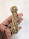 Antique French Victorian Edwardian Solid Brass Door Lever Heavy Original Knob