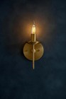 Handmade Brass Candle Wall Sconce  Vintage-inspired Minimalist Light Bedroom