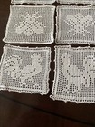 Six  6  Vintage 4  X 3 5  Figural Lace Inserts   Butterflies  Roosters  Bees
