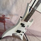 New Special Bc Shaped 4 Strings White Solid Electric Bass Guitar Black Hardware