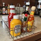 Square Wire Condiment Caddy Stand Salt Pepper Sugar Ketchup Organizer Caddy