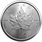 2020 Canadian Maple Leaf   Elizabeth Ii 1 Oz  9999 Fine Silver Canada  5 Coin Bu