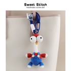 Handmade Crochet Wide-eyed Chicken Plush Bag Charm   Cute Doll Keychain Gift