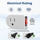 Outlet Extender With On off Switch  3 Pack   3 Prong Single Port Power Adapte