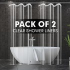 2-pack Narrow Size   36x72 Inch Clear Plastic Shower Curtain Liners  3g Light   