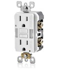 Leviton 15 Amps 125 Volt Duplex White Gfci Outlet Slim Design With Night Light
