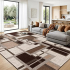 Modern Geometric 8x10 Area Rugs For Living Room  Coffee Brown Washable Rug   Con