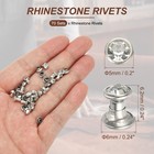 5mm Leather Rivets  70 Sets Rhinestone Studs Rivet  Transparent Silver Tone