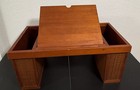 Mid Century Modern Style Desk Bed Sofa Table With Magazine Rack Teak Rattan