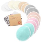 Organic Nursing Pads - 14 Washable Breast Pads For Breastfeeding  Wash Bag  V   