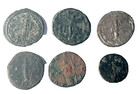 Authentic Ancient - Lot Of 6 Ancient Roman Silvered Double Denarius Coins 115