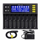 18650 Battery Charger With Lcd Display - 10-bay Smart Fast Charging Station