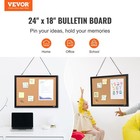 Vevor Cork Board For Walls  Double-sided 24  X 18  Bulletin Vision Push Pin