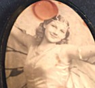 Vintage Celluloid Pocket Purse Mirror  deco Lady Butterfly Costume Bubble Dancer