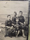 Old Vintage Antique 1880 Tintype Photo Beach Early Bathing Swim Suit Photograph