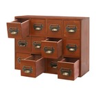 12 Drawers Vintage Tabletop Library Card Catalog Cabinet Storage Box
