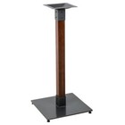 Industrial Style Bar Height Wood Table Base In Antique Walnut Wood Finish