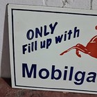 Mobilgas Porcelain Enamel Sign 18 X 10 Inches 2 Sided