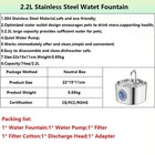 Cat Water Fountain Stainless Steel 74oz 2 2l Automatic Pet Dog Water Fountain