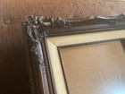 Ornate Vtg  Mcm Carved  Picture Frame Wood Wooden Linen Insert Rectangular Glass