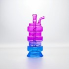 4 7  Colorful Glass Bong Smoking Water Pipe Portable Hookah Bubbler W tool Box