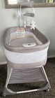 Delta Children Sweet Beginnings Bassinet Gray white  Musical Portable